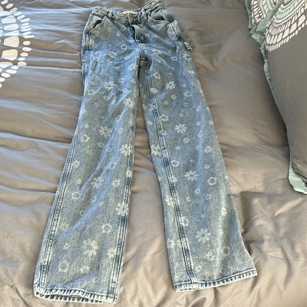 PacSun Flowery Wide Leg Carpenter jeans